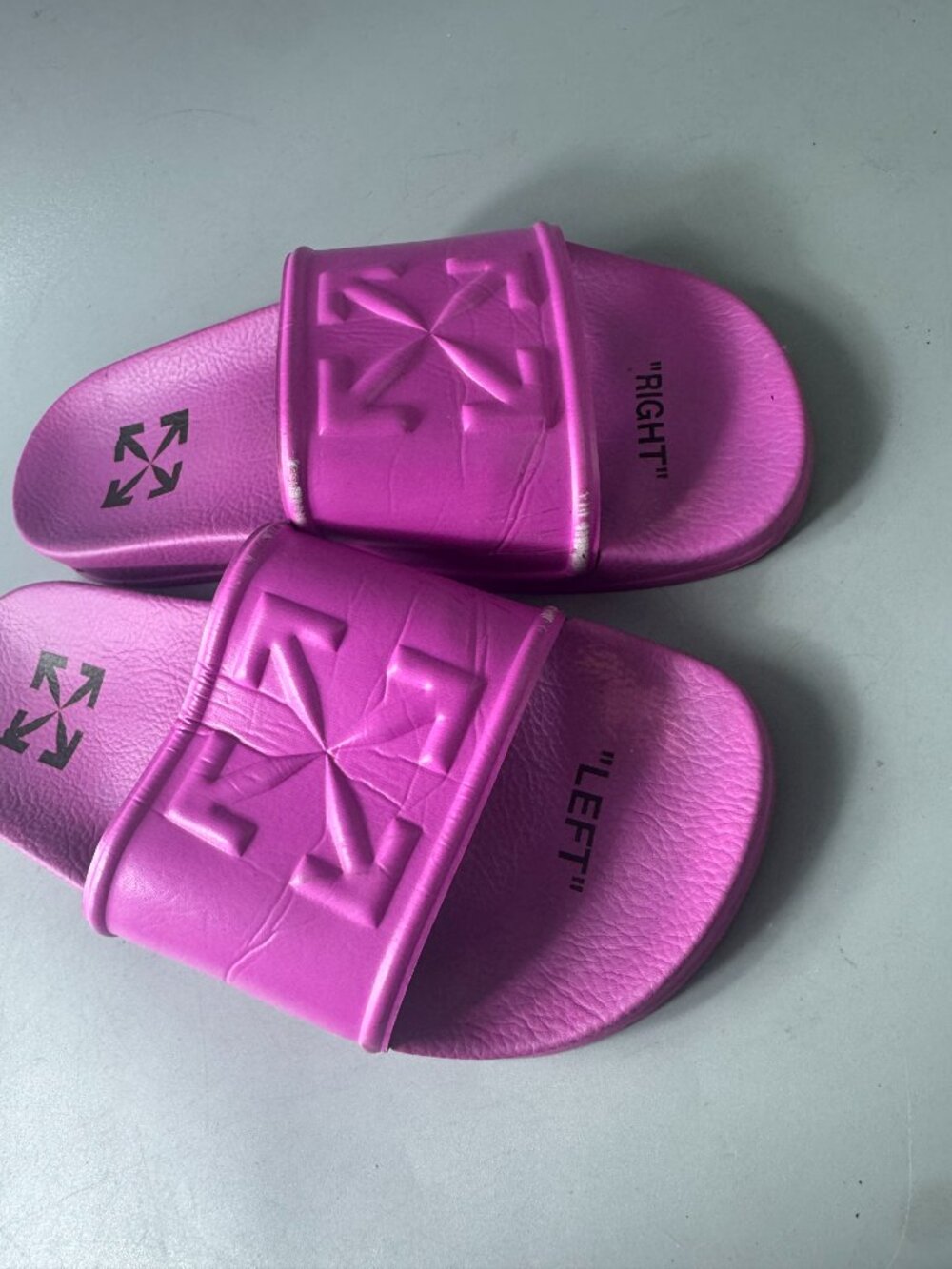 Authentic Off-White Arrow Slider Rubber Slides, Pink, Size 37 - Picture 12 of 13